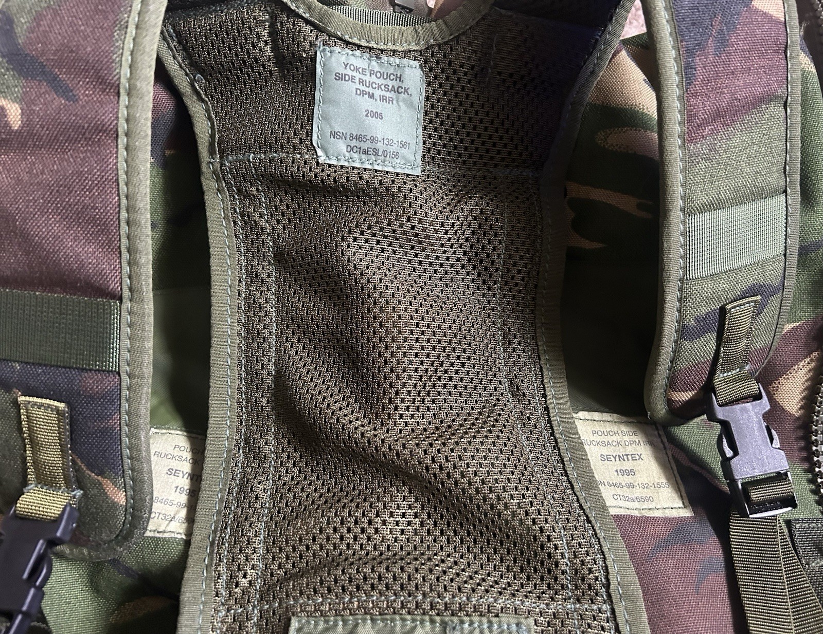 BRITISH ARMY ISSUE DPM BACKPACK SIDE POCKET POUCHES X2 WITH YOKE DAYPACK