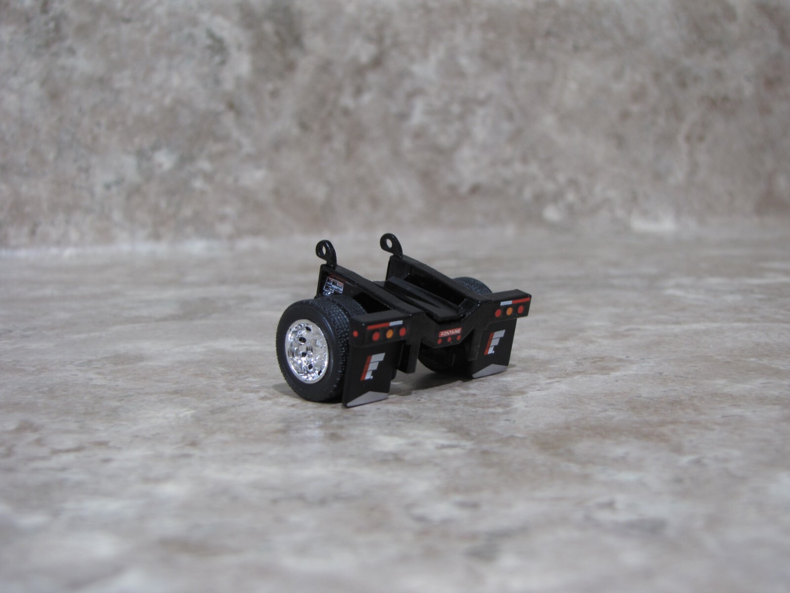 DCP 1/64 Black Fontaine Flip Axle Lowboy Trailer Toy