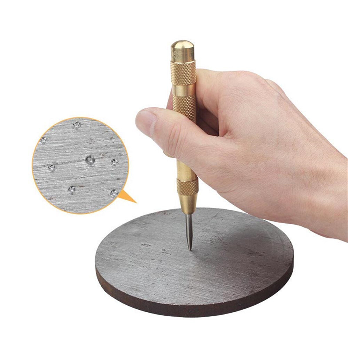 4PC Automatic Center Punch Strikes Surface Hammer Impact Spring Hole Tool 5 Inch