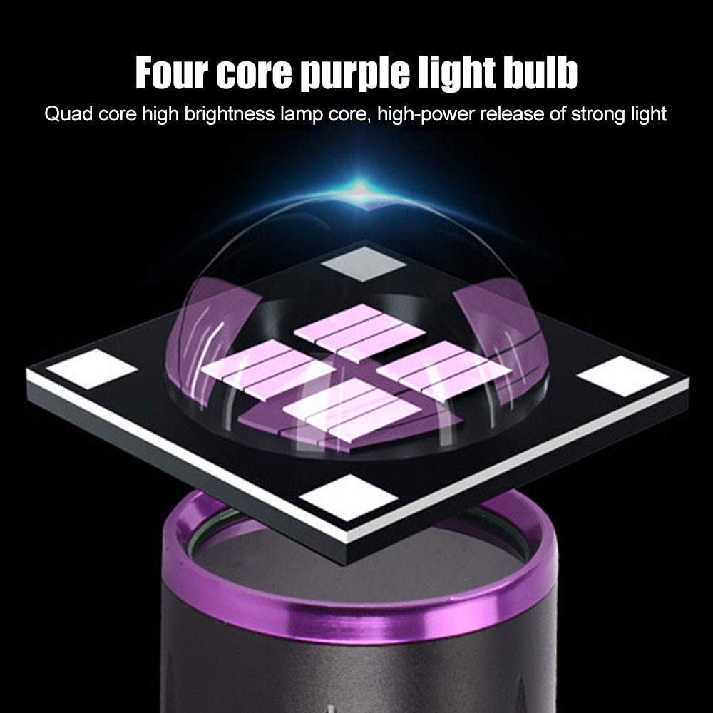 365nm UV Light Work LED Flashlight urine scorpion Detector Torch USB Charging