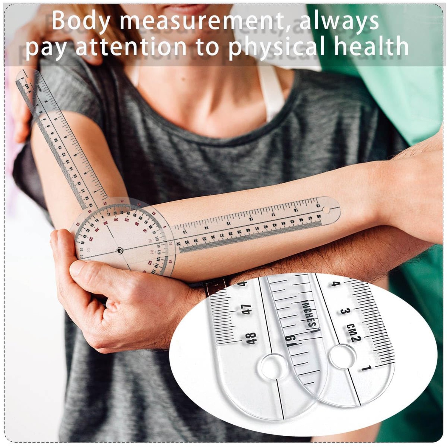 Goniometer 12 inch, Transparent Orthopedic Angle Ruler Plastic Goniometer, 36...