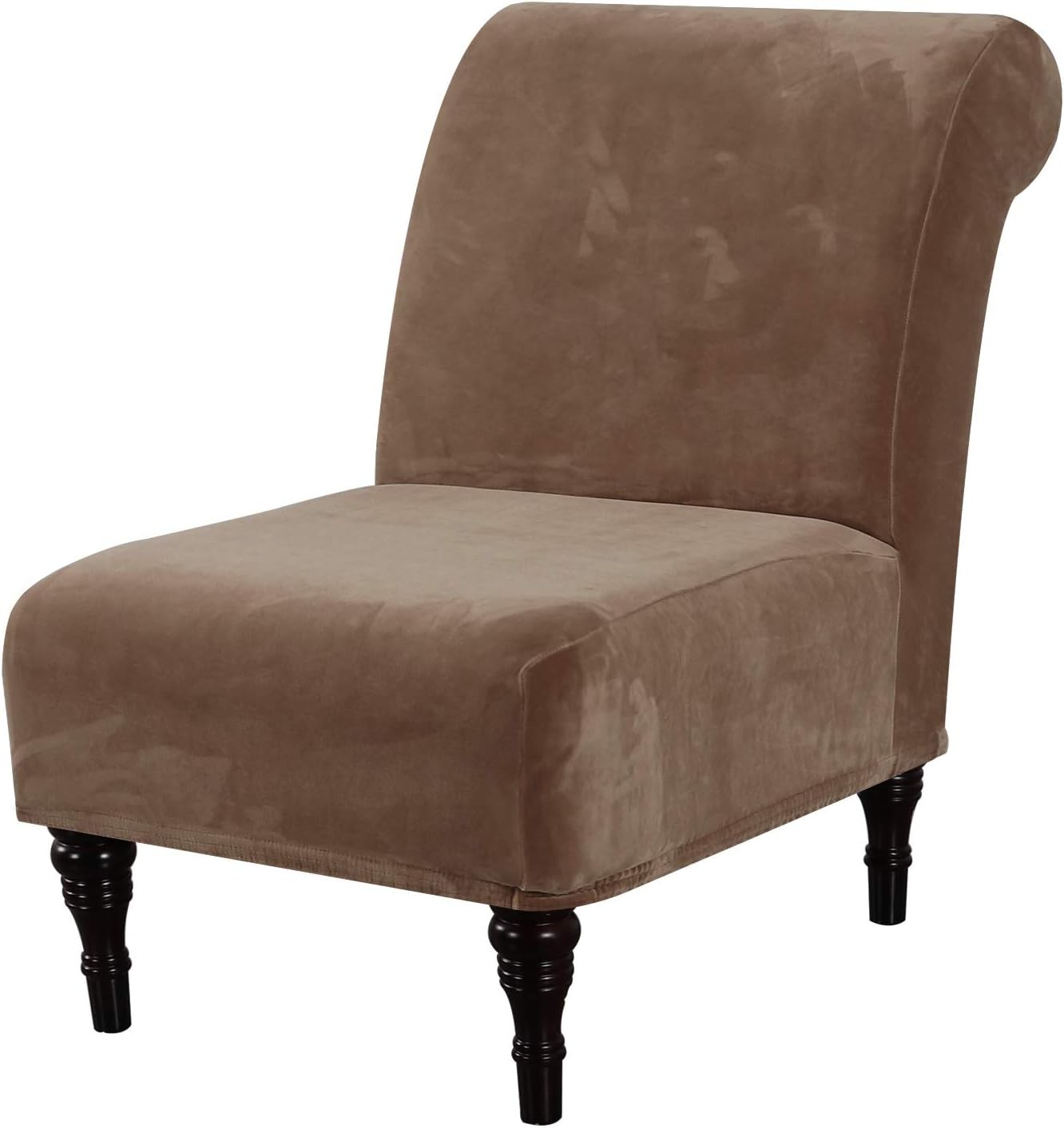 Armless Accent Chair Covers Thick Velvet  Slipcovers High Stretch Living Room