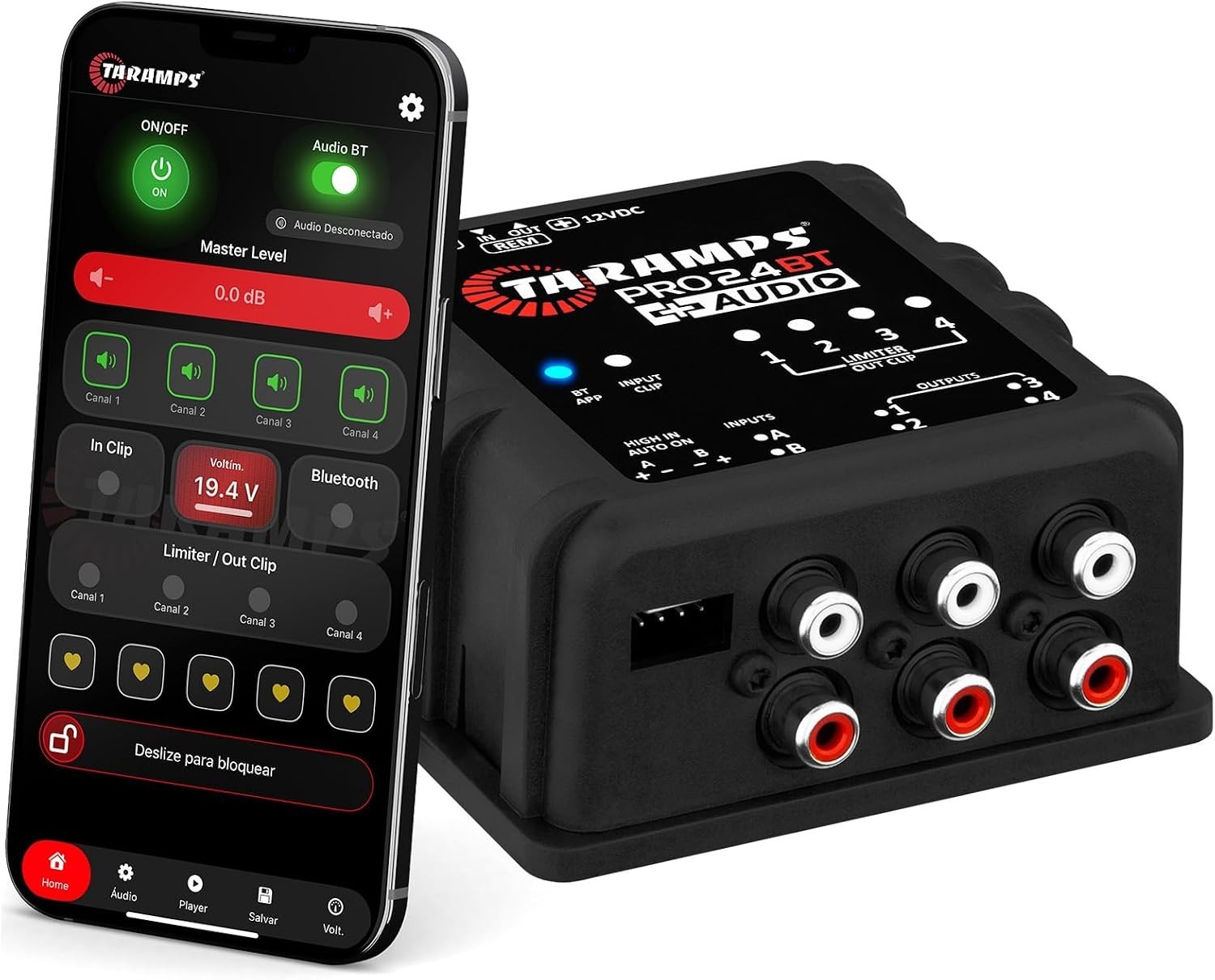 Taramps PRO 2.4BT + Audio Digital Audio Processor with Bluetooth Audio Player