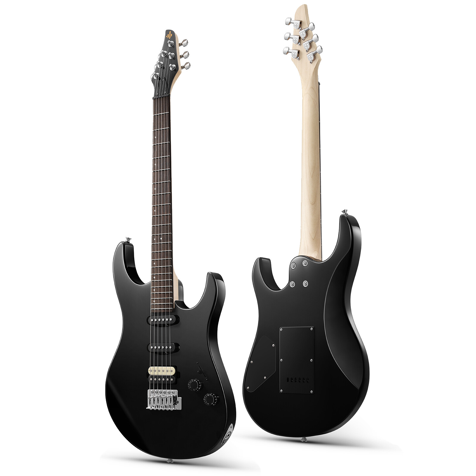 🎸 Donner DMT-66 Electric Guitar Tremolo Bridge HSS Pickup Glossy Black With Bag