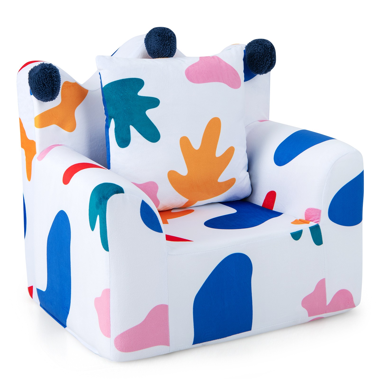 Kids Sofa Chair Foam Filled Armchair Leaf Toddler Couch w/ Cover & Pillow