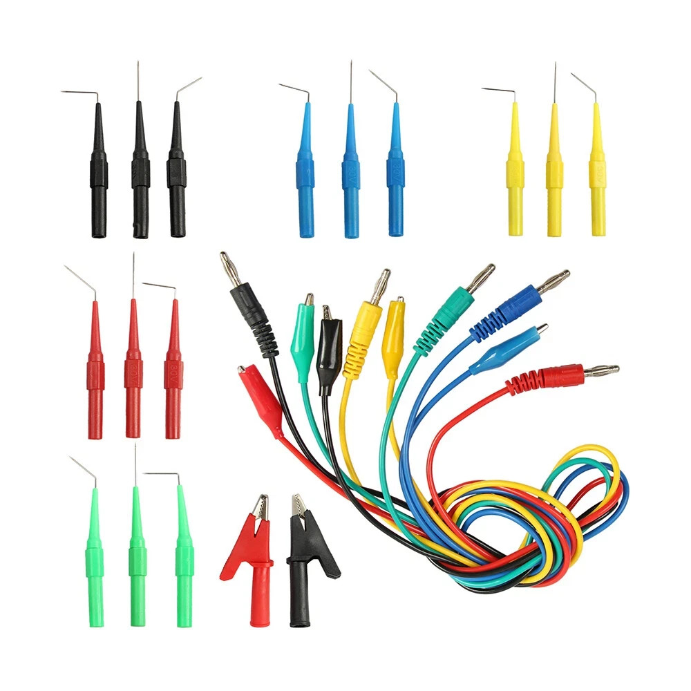 22pcs Automotive Back Probe kit Multimeter Test Leads Alligator Clips Wire Tool