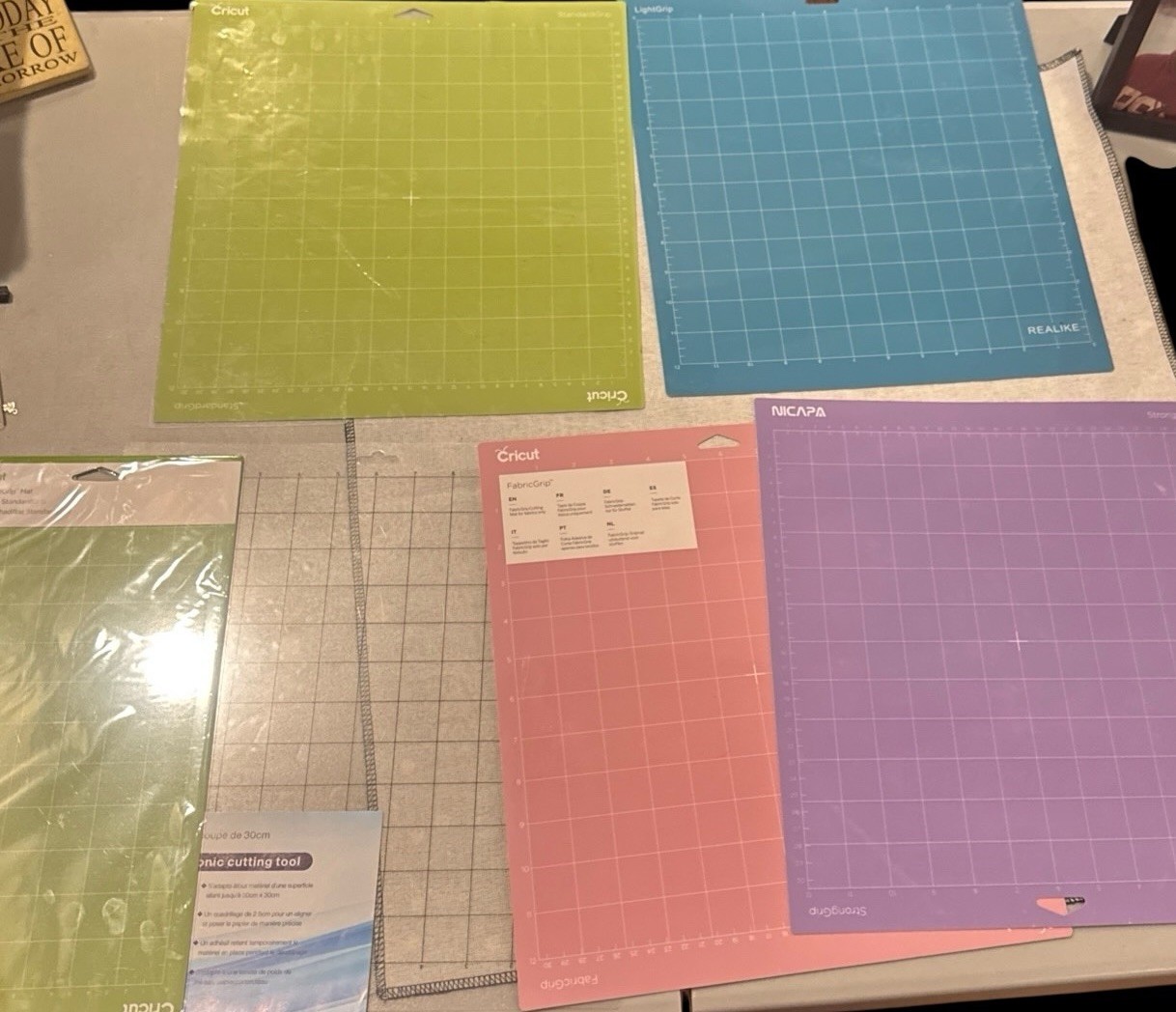 Lot Of 6 Cricut Light Grip, Strong Grip Standard Grip Cutting Mats 12x12 6x12