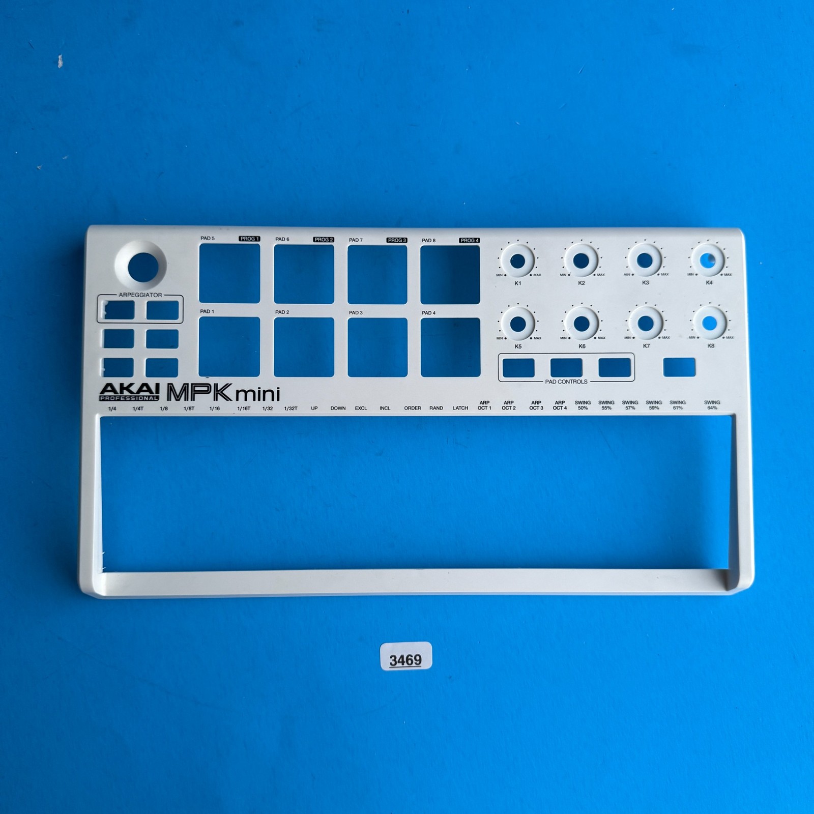 AKAI MPK Mini MK2 MIDI Keyboard Part: Special Edition White Face Top Cover Shell