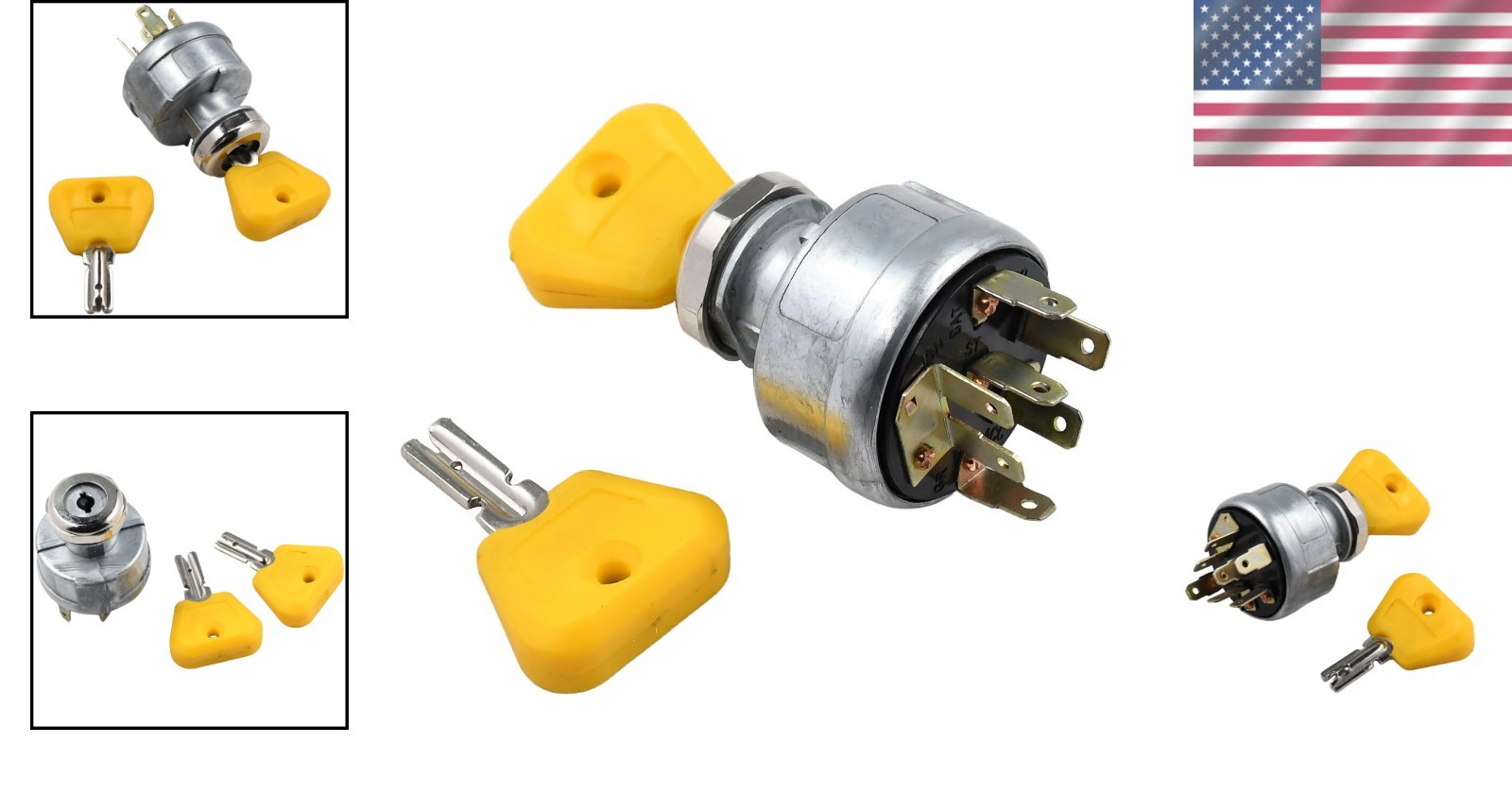 3-Position Forklift Ignition Switch Compatible with Hyster Yale Clark with 2 ...