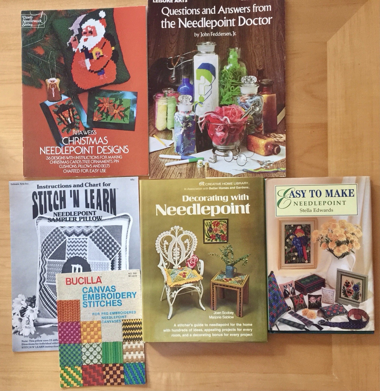 Vintage Needlepoint Pattern & Instruction Booklets - Lot of Six