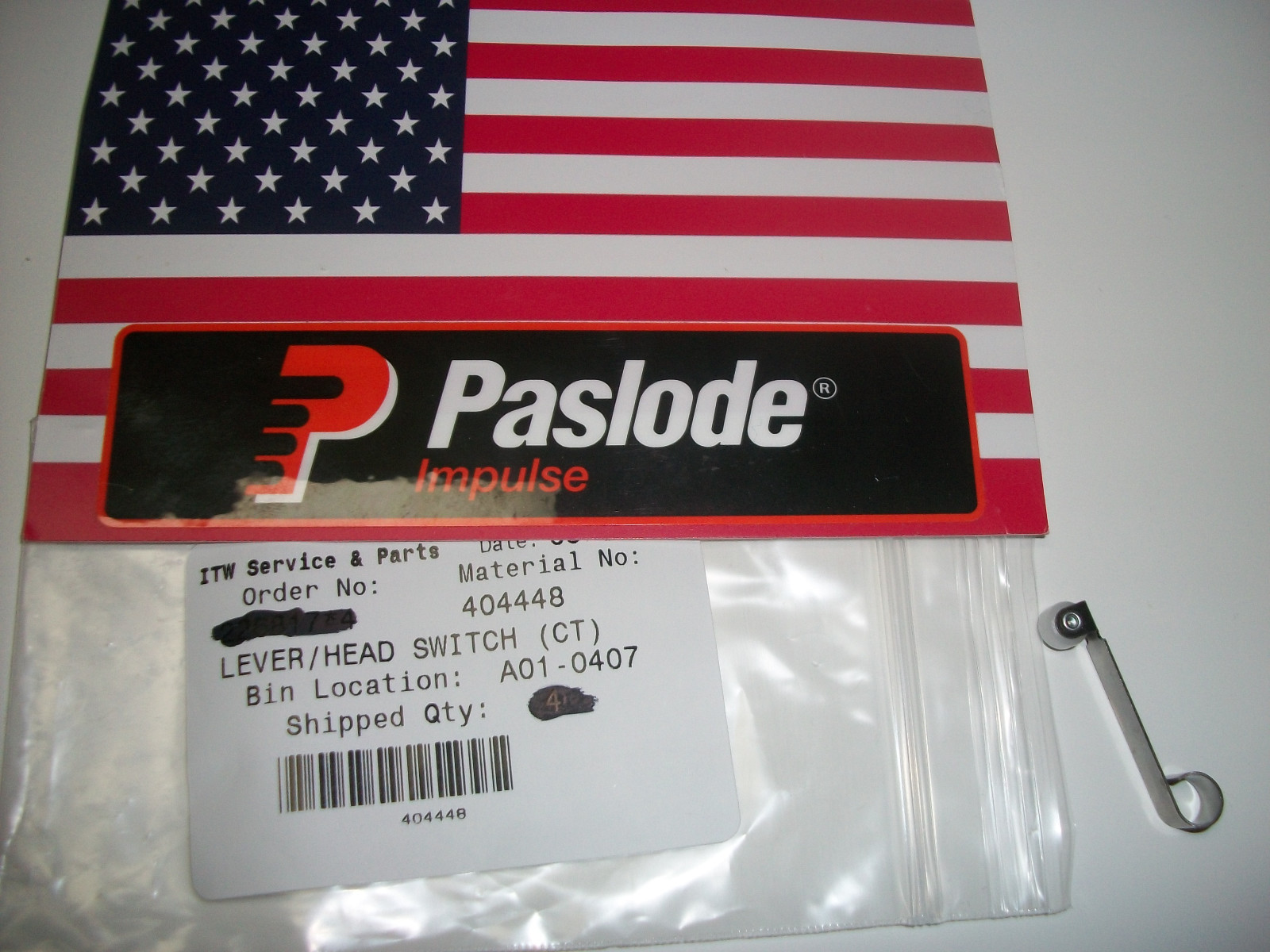 Paslode 404448 - LEVER/HEAD SWITCH..fits Orange Framers