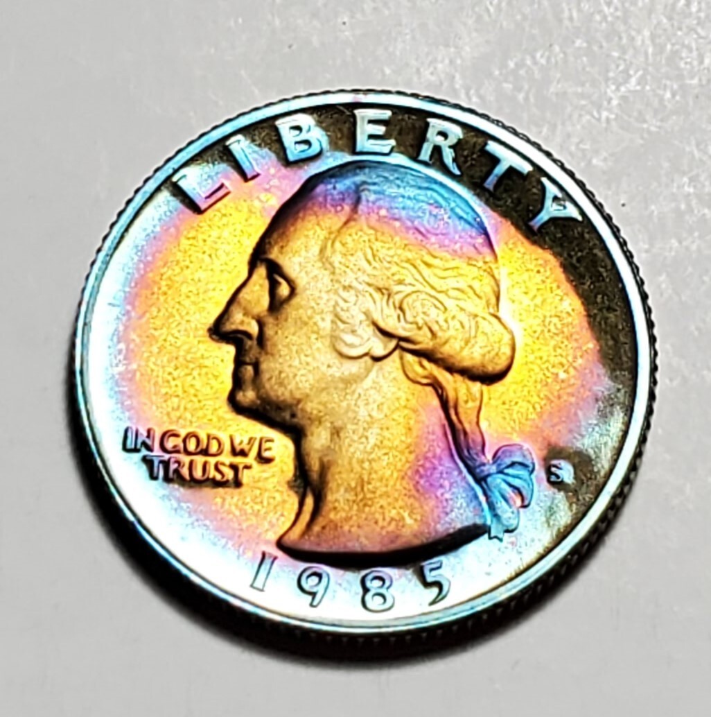 TONED 1985 S WASHINGTON QUARTER PROOF UNC #C2631