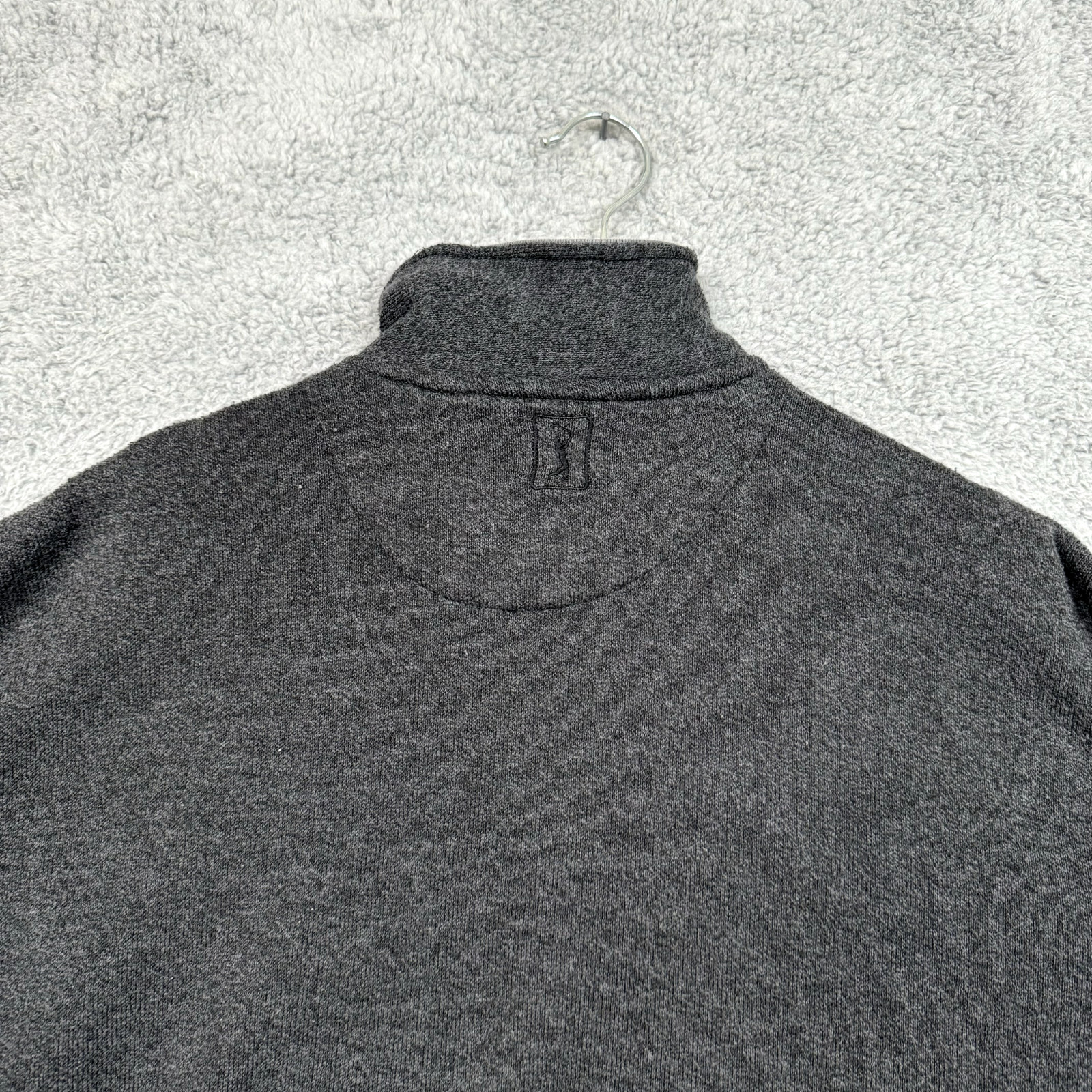 PGA Tour Sweater Large Gray 1/4 Zip Pullover Golf Performance Dadcore Outdoor