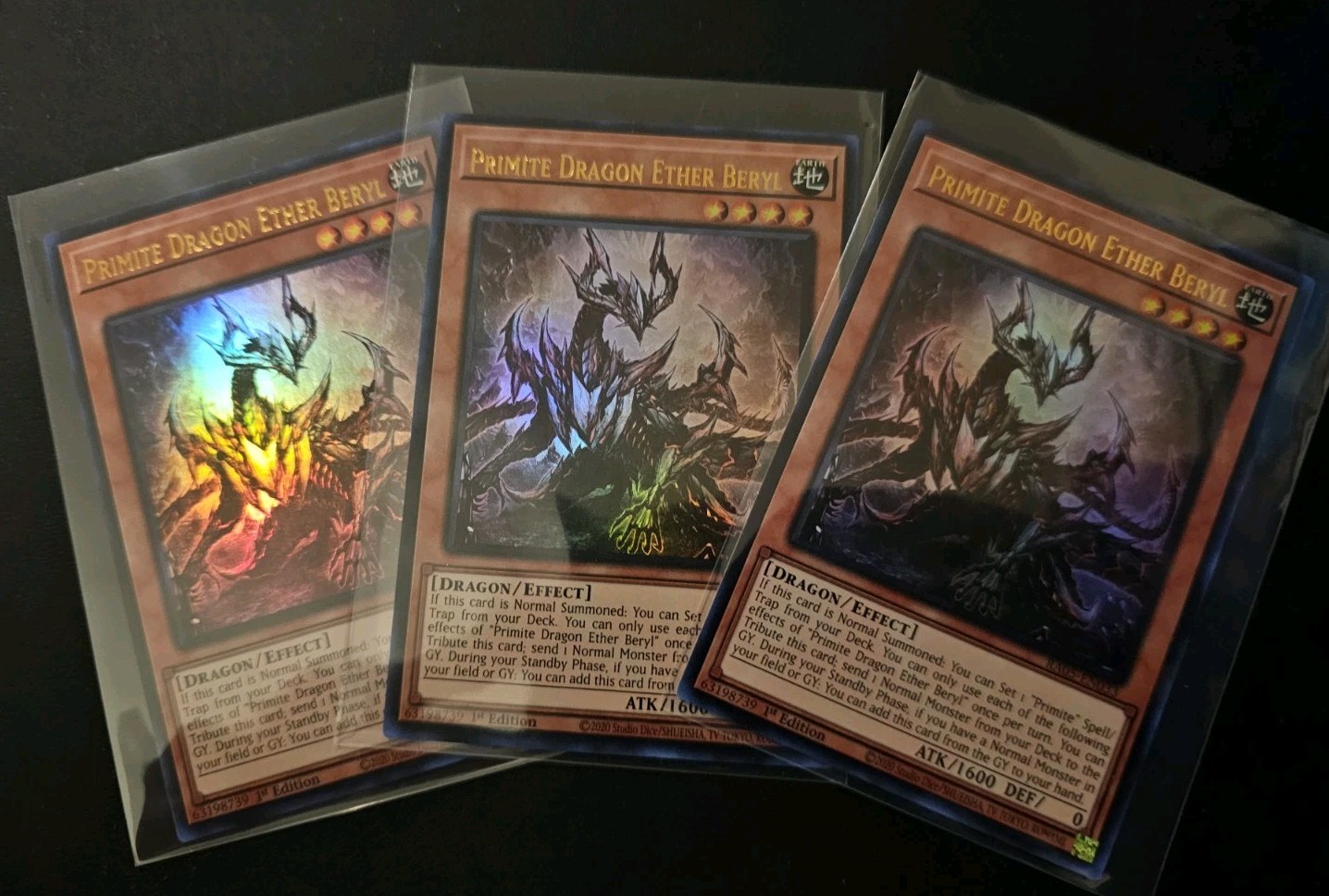3x Primite Dragon Ether Beryl RA05-EN033 Ultra Rare 1st Ed NM Playset Yugioh