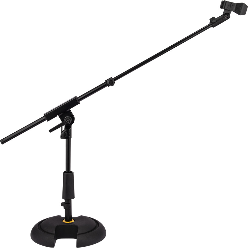 Hercules Low-Profile Round Base Microphone Stand w/ Telescopic Boom