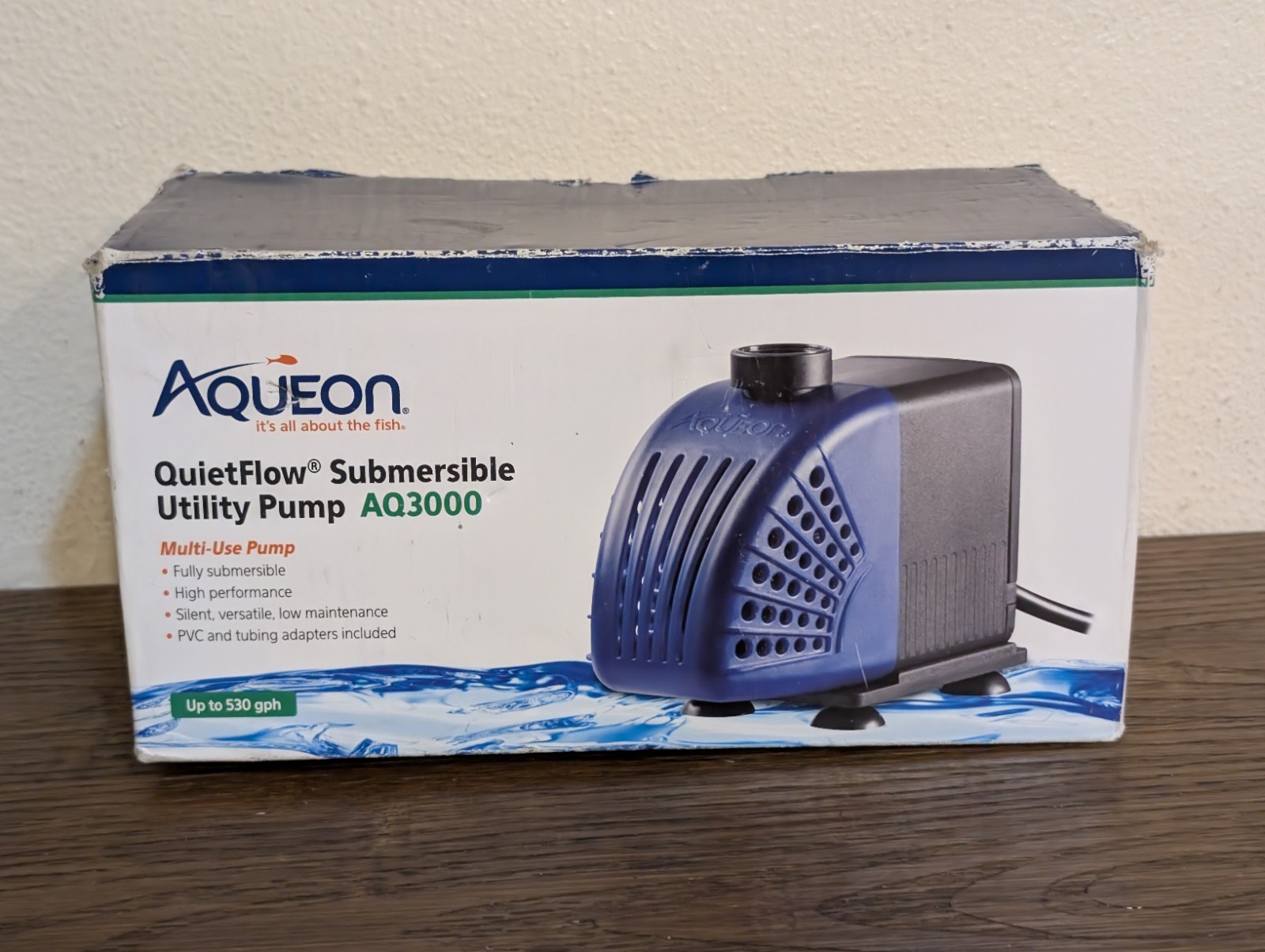Aqueon QuietFlow AQ3000 Submersible Utility Pump 515-GPH *OPEN BOX*