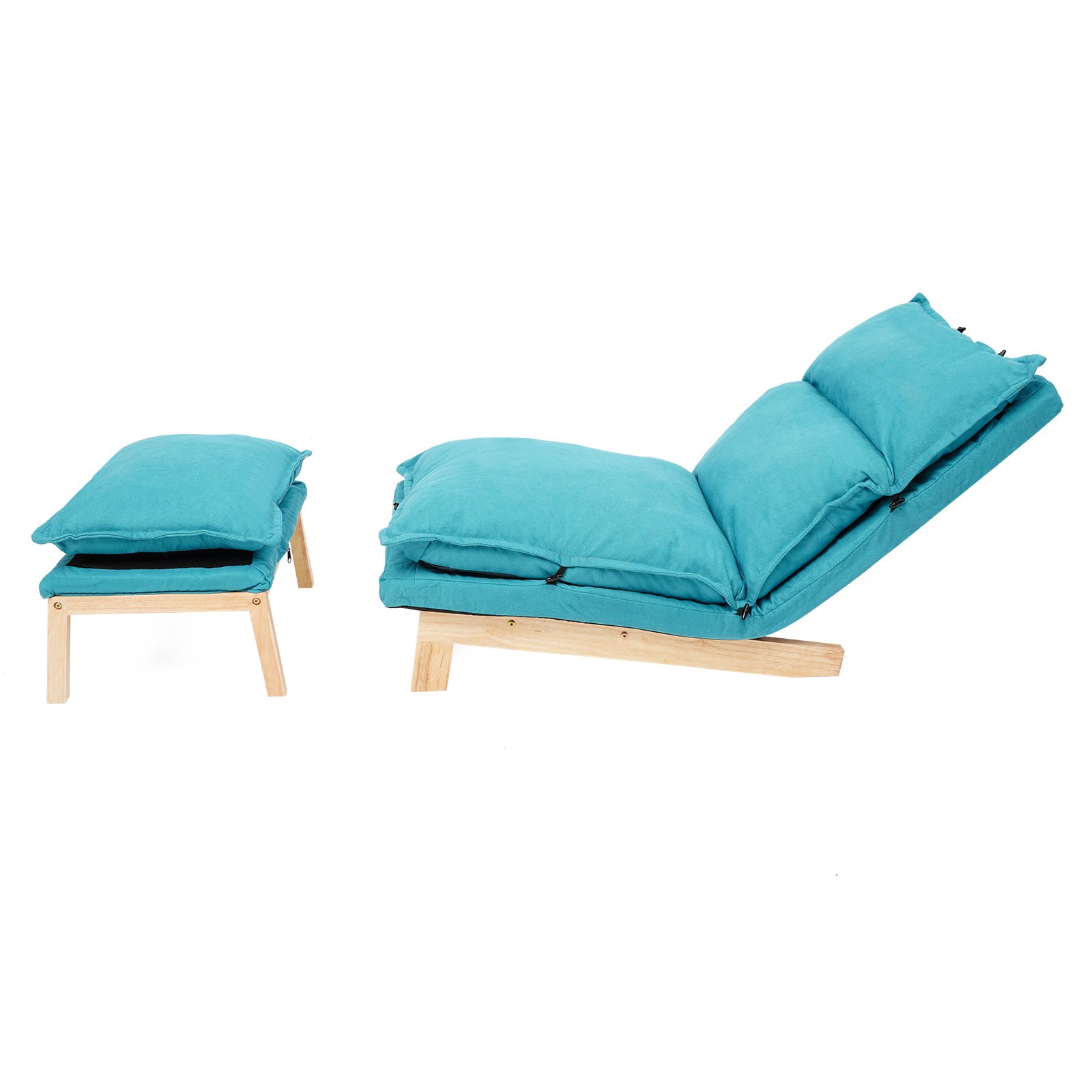 Blue Lounge Chair Single Lazy Sofa Leisure Balcony Adjustable Recliner