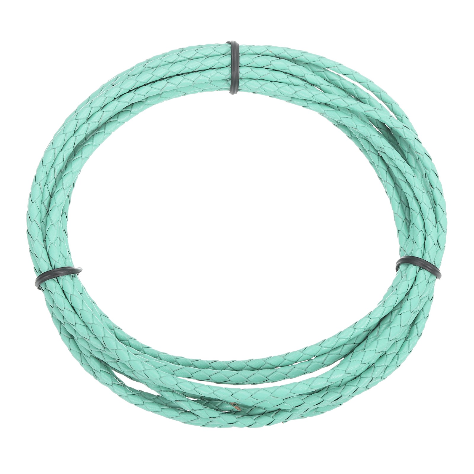 Braided Leather Cord, 3 3.3 Yard for Jewelry Making, Light Green, 3 meters