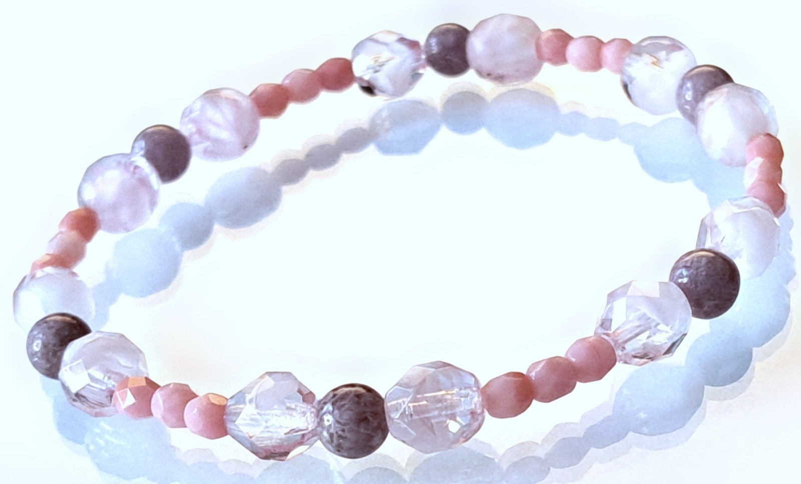 Early-2000s Stock Beads - Lampwork & Gemstone Beads Bracelet, 18.25 cm / 7.2 in