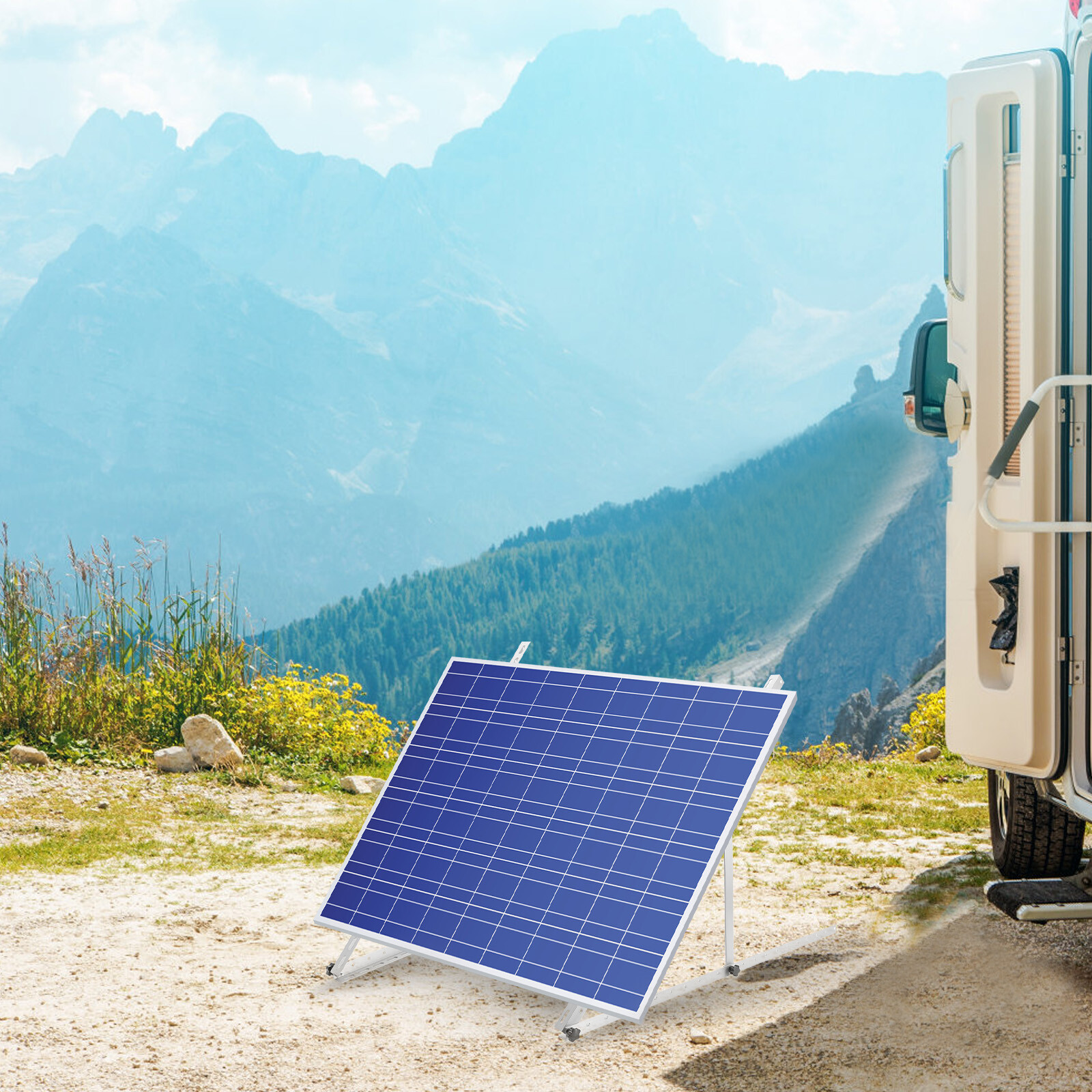 2 Pack 41 inches Adjustable Solar Panel RV Tilt Mount Brackets For Boat / Roof