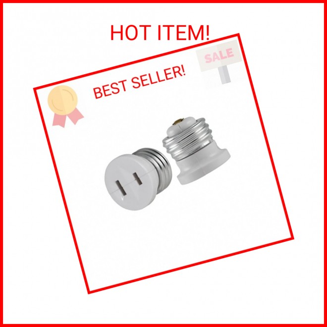 Power Gear Polarized Handy Plug, 2 Pack, Light Socket to Plug Adapter, Easy to I
