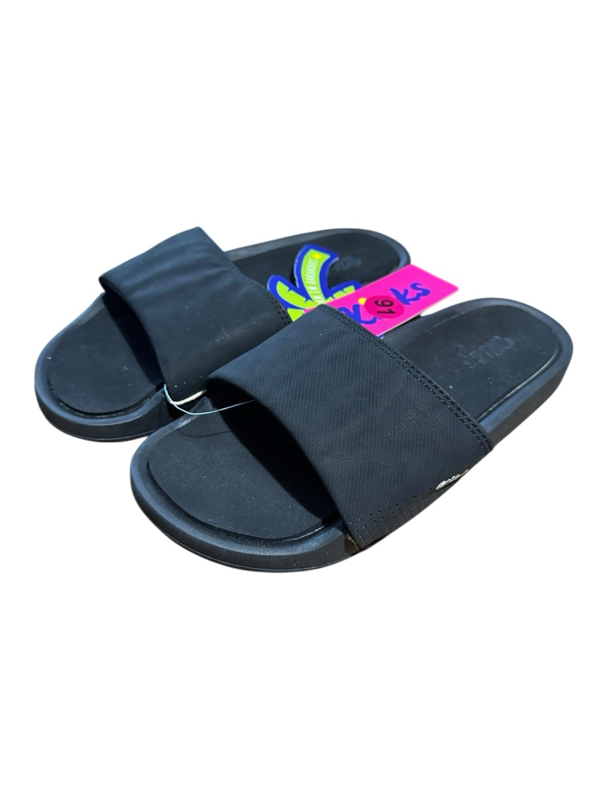 Kikks Slippas BDN2108-001 Men's Sz 8 Black Brandons Slip-On Sandals Slides