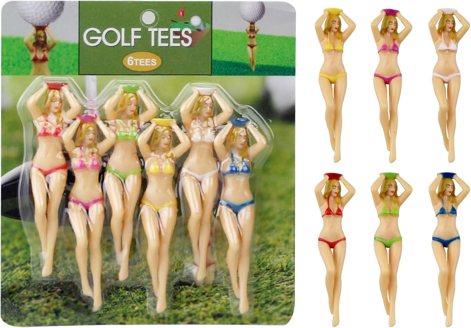 KOFULL Colored Golf Tees, 3 Inch Golf Practice Novelty Tees, White Elephant Stoc