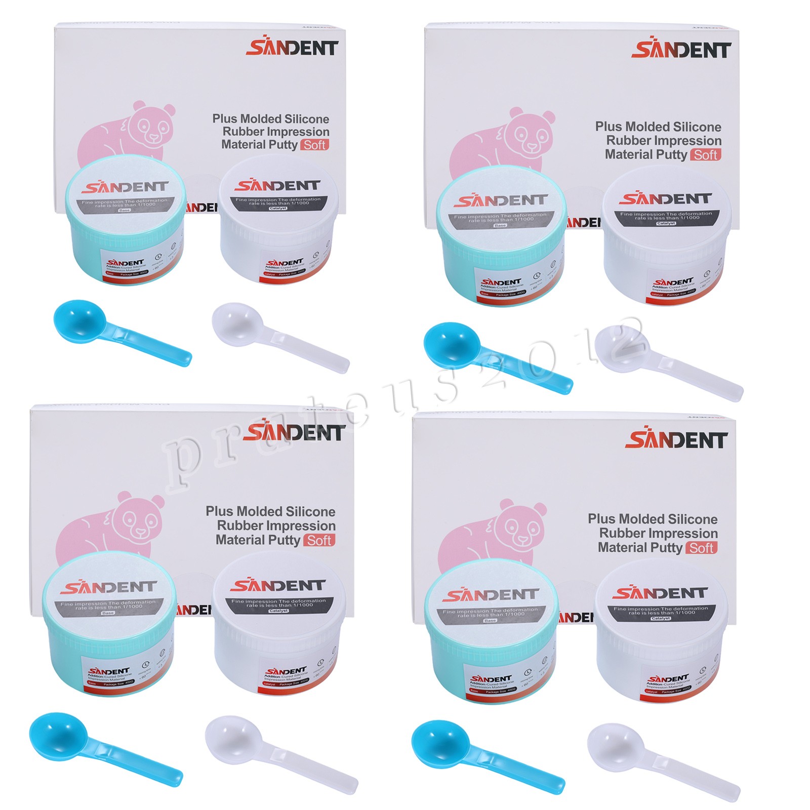 4 x Dental Soft Putty Regular Set Impression Material (400g Base + Catalyst)