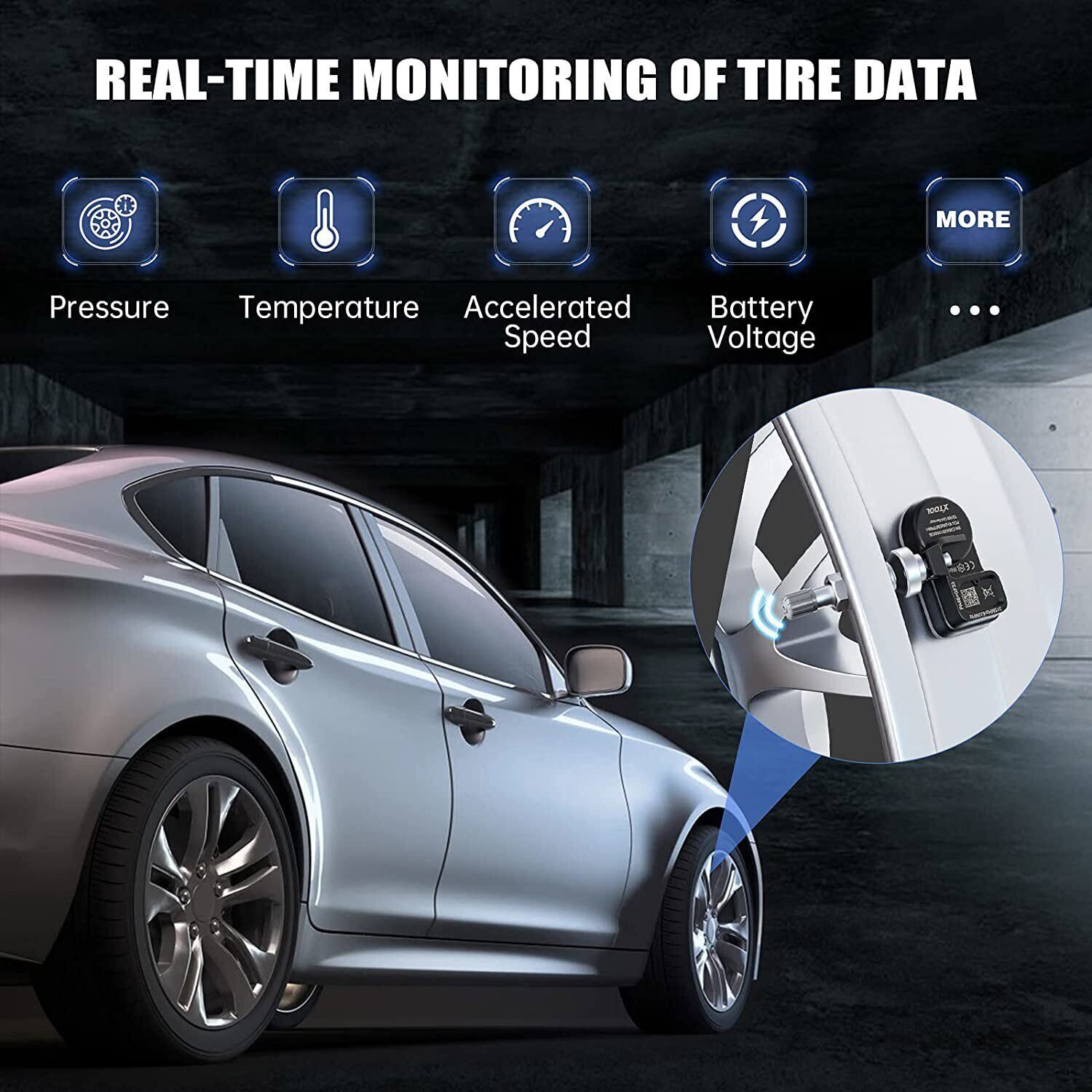 XTOOL TS100 TPMS 315MHz & 433MHz Programmable Tire Pressure Sensor 4pack Metal
