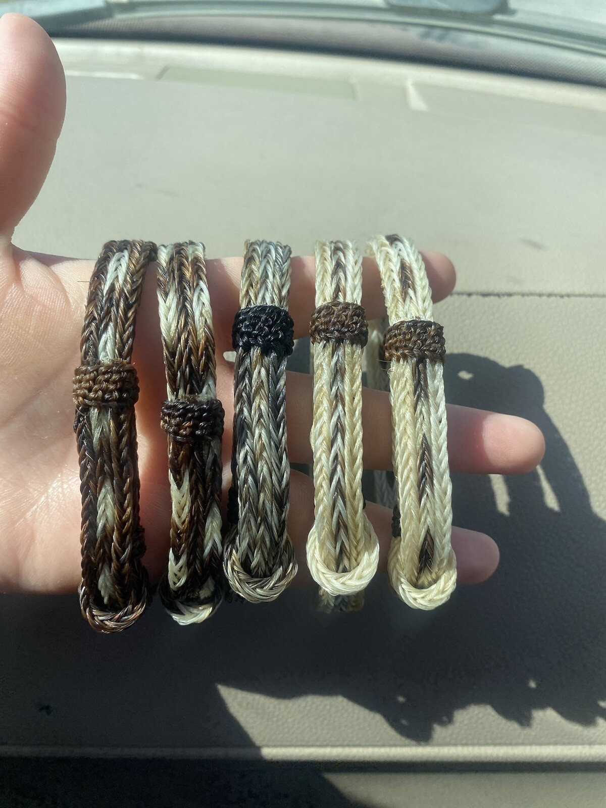 Rare Hand Sewn Braided Horsehair Bracelets ~3strand