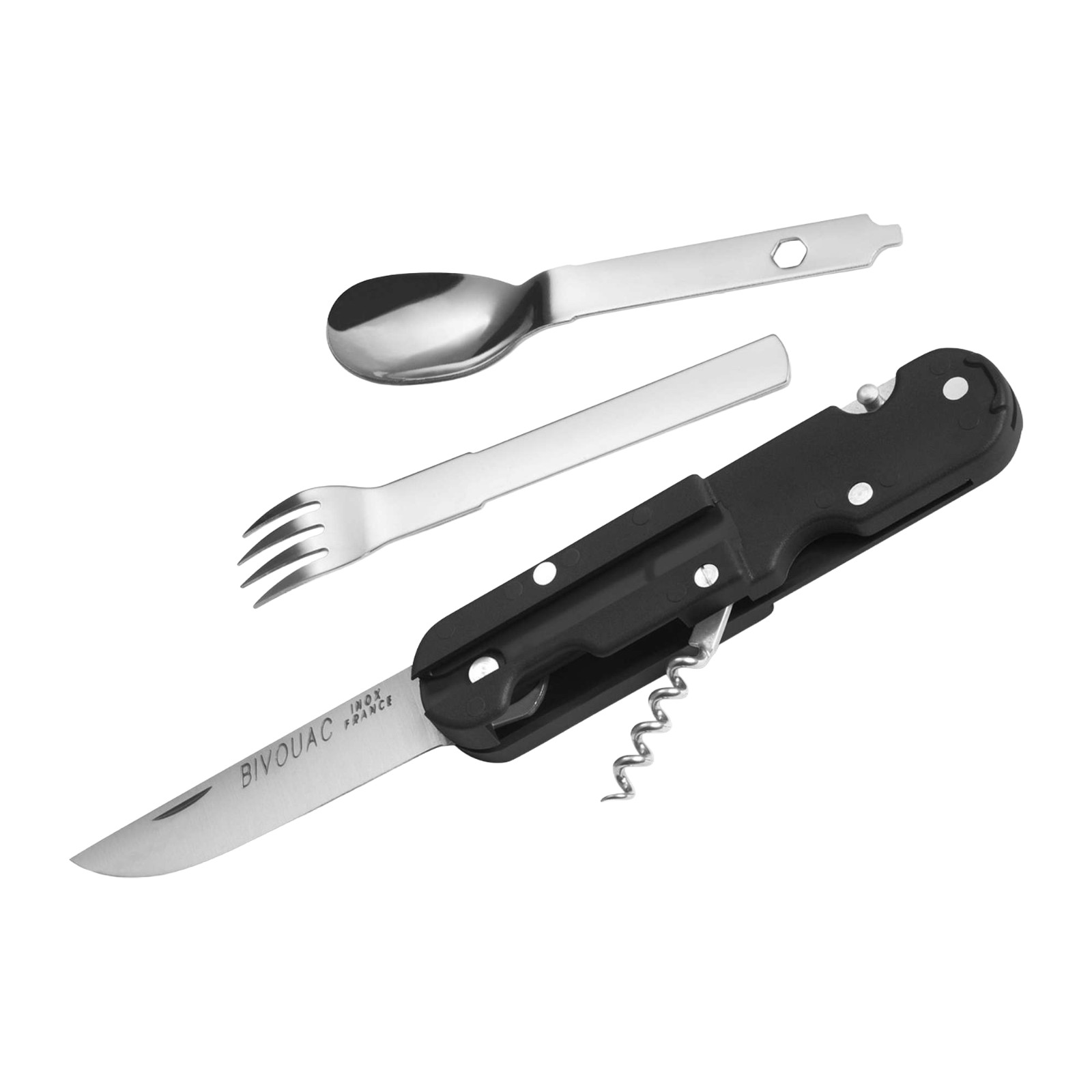 TB Outdoor French Army Camp Multitool Knife Small Blade Black ABS Handle TBO092