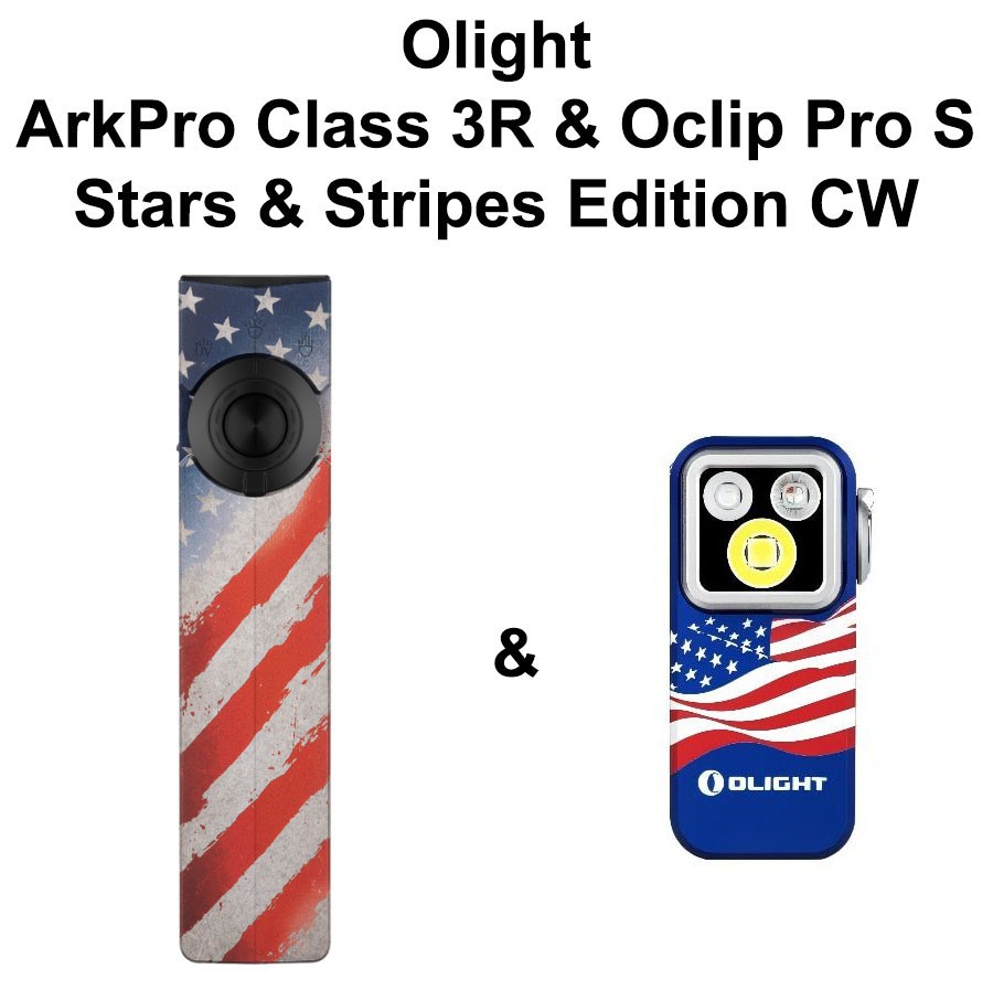 Olight ArkPro Class 3R Stars & Stripes ED CW & Oclip Pro S Stars & Stripes ED