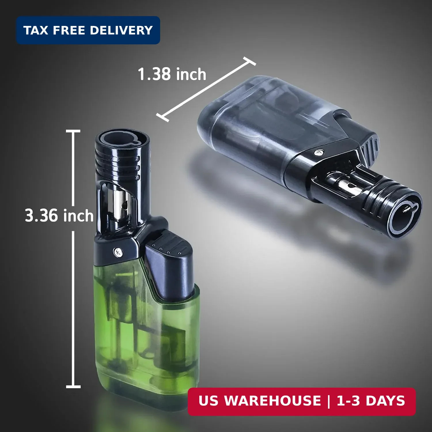 2 Pack Torch Lighter Mini Butane Multipurpose Utility Lighters with Wand Jet Fla