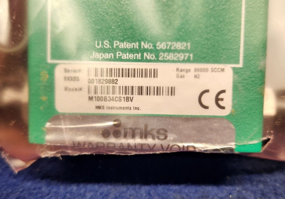 MKS INSTRUMENTS M100B34CS1BV N2, 3000 SCCM, MFC Mass Flow Controller