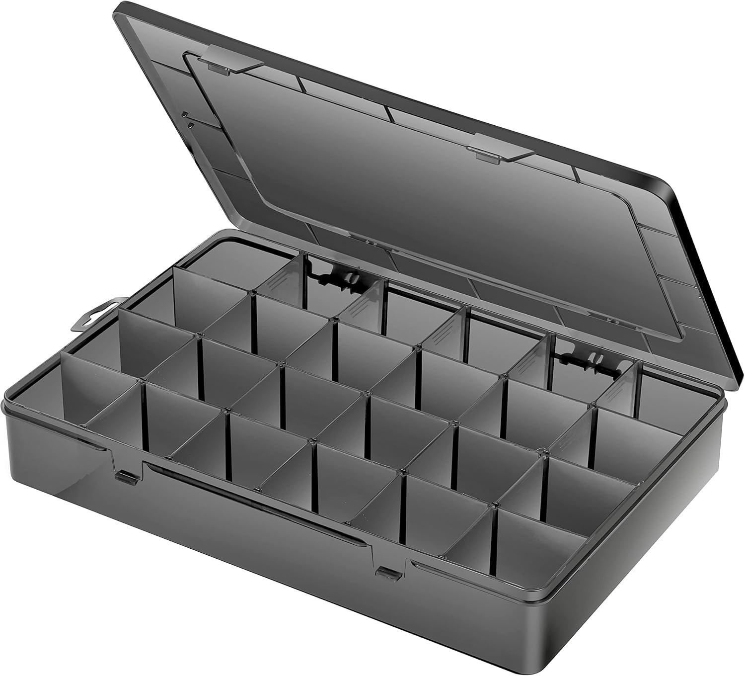 Large 24 Grids Plastic Organizer Box Adjustable Dividers,Clear Storage Box fo...