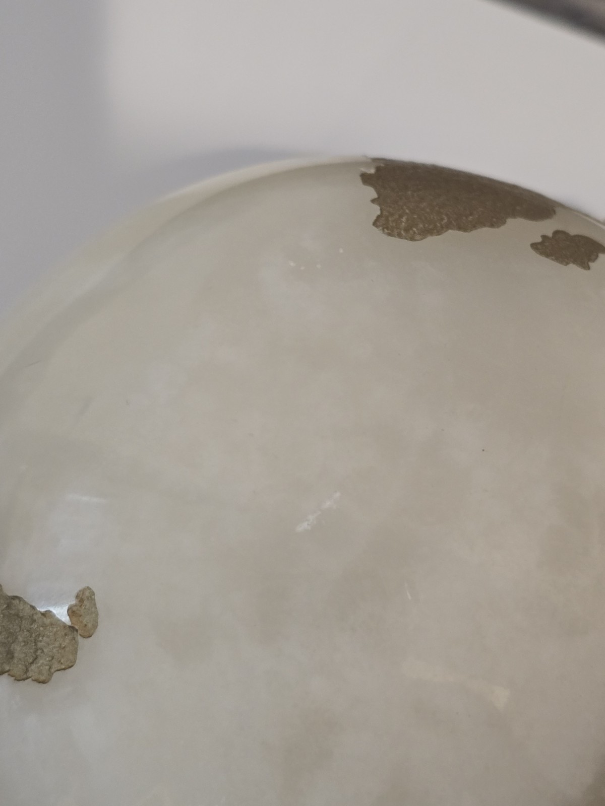 Maitland Smith Marble Stone Globe Solid White Gold - No Base