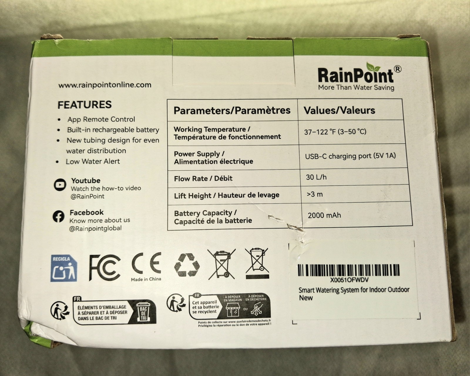 Rainpoint Wifi Auto Indoor Drip Irrigation Pump Kit