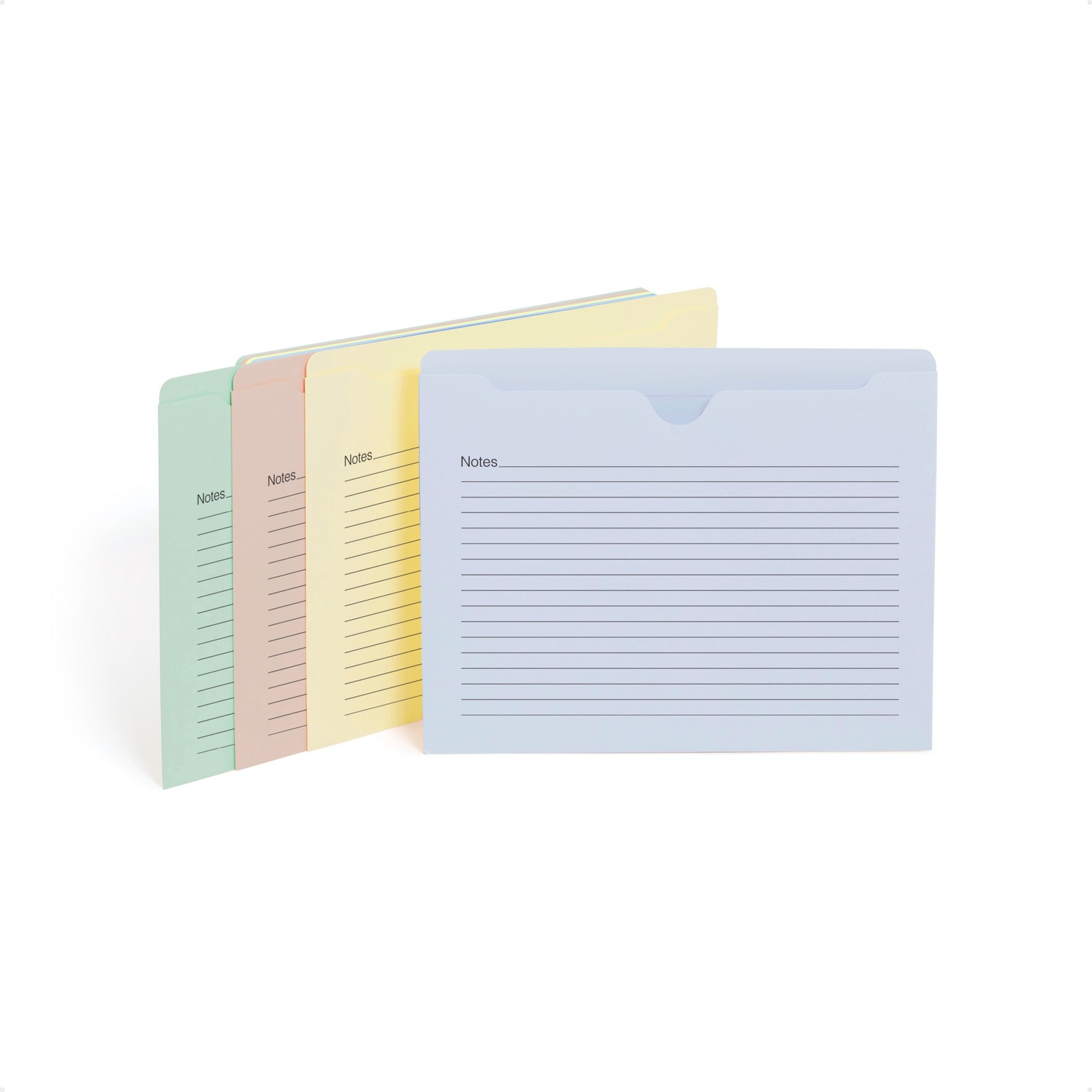 File Jacket W/ Notes Top Tab Straight Tab Cut Letter Size Assorted Colors