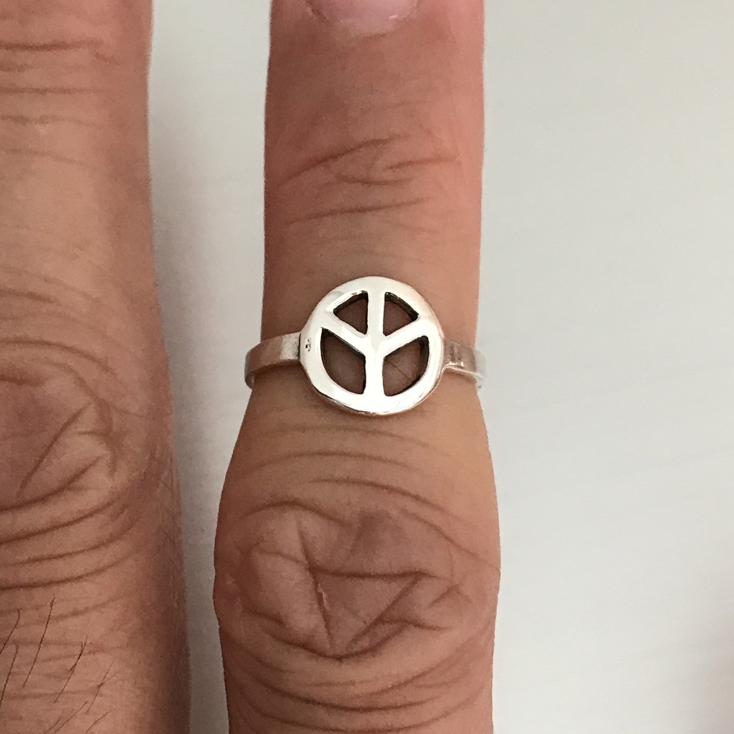 Sterling Silver Peace Toe Ring, Silver Rings, Love Ring, Peace Ring
