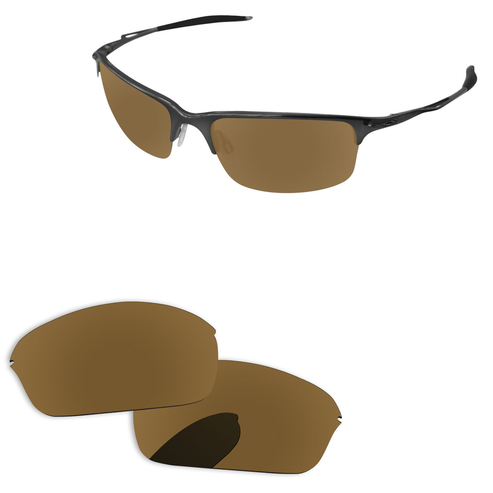Lenslog Bronze Golden Polarized Replacement Lenses For-Oakley Half Wire 2.0