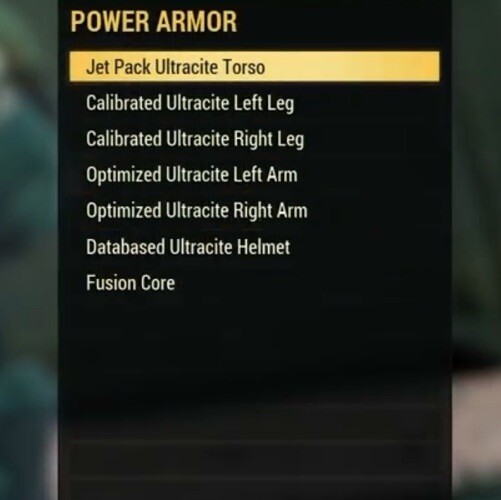 (Xbox) Ultracite Power Armor with Jet Pack - Full Set Fully Modded