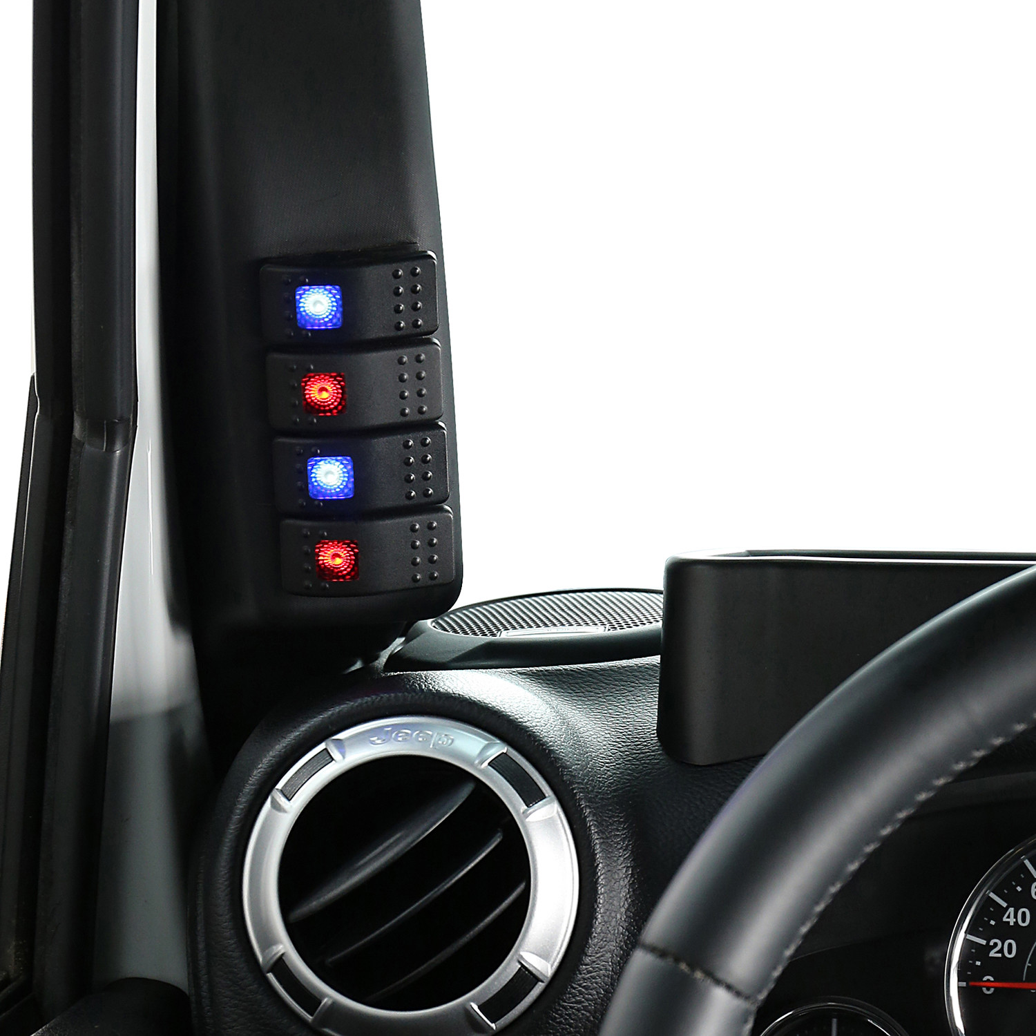 Fit 2011-2018 Jeep Wrangler JK Light Switch Panel A-Pillar Switch Pod+ 4x Switch