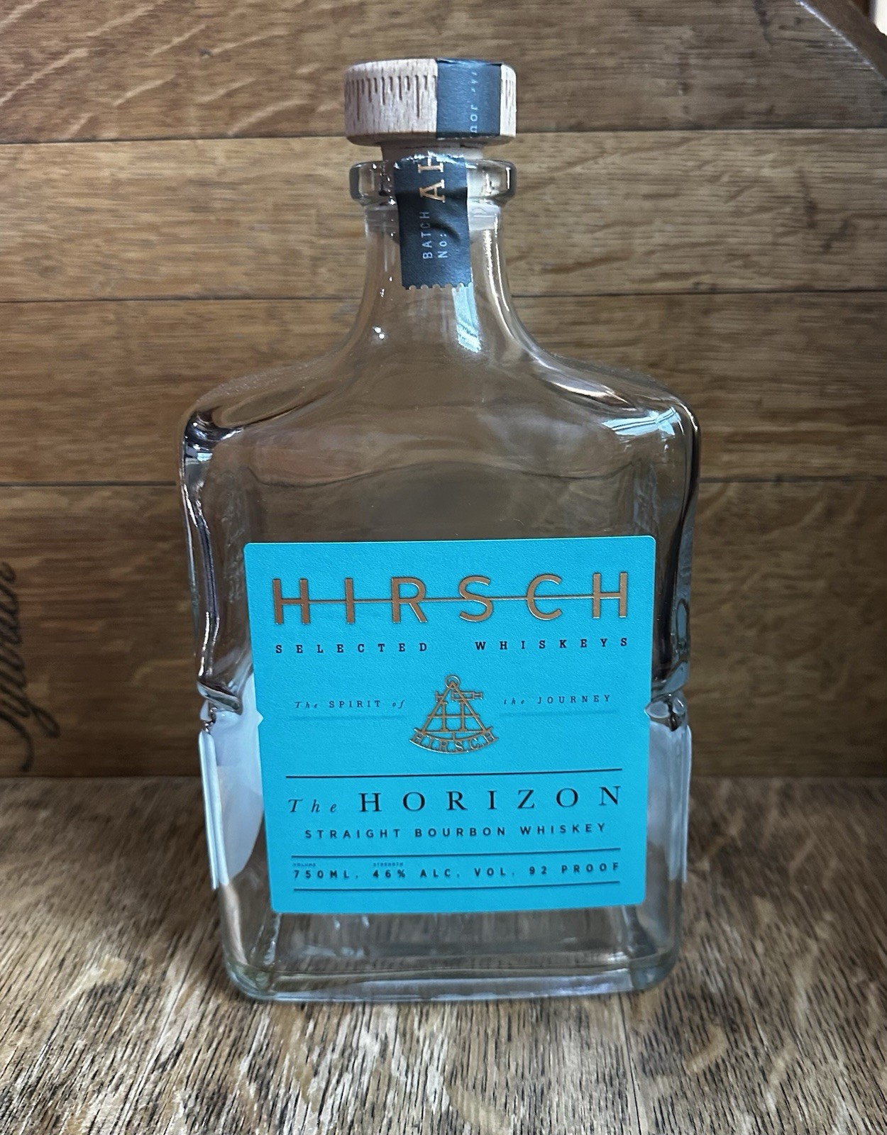 HIRSCH - “ THE HORIZON” STRAIGHT BOURBON WHISKEY 92 PROOF 750 ML EMPTY BOTTLE