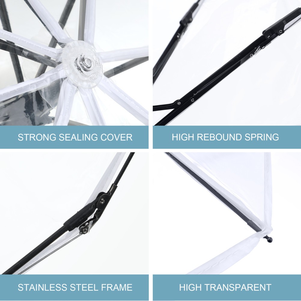 Durable Transparent Folding Umbrella Auto Open Close for Outdoor Rain