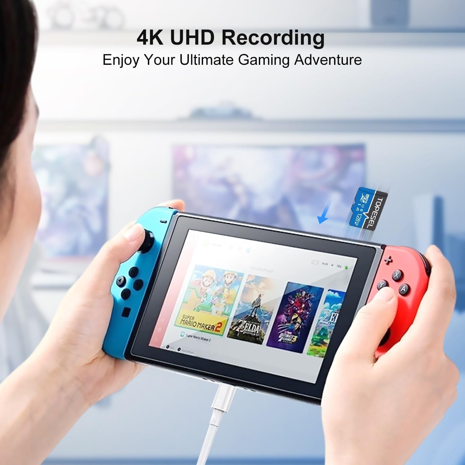 High-Speed 128GB Micro SDXC Card with Adapter
