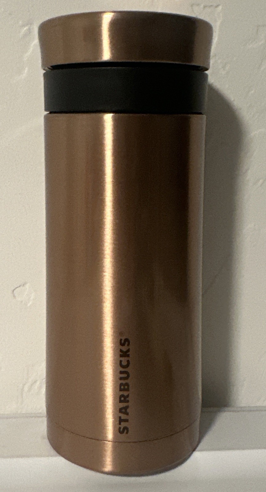 STARBUCKS 2012 French Press Rose Copper Stainless Steel Tumbler 10 Fl Oz NEW