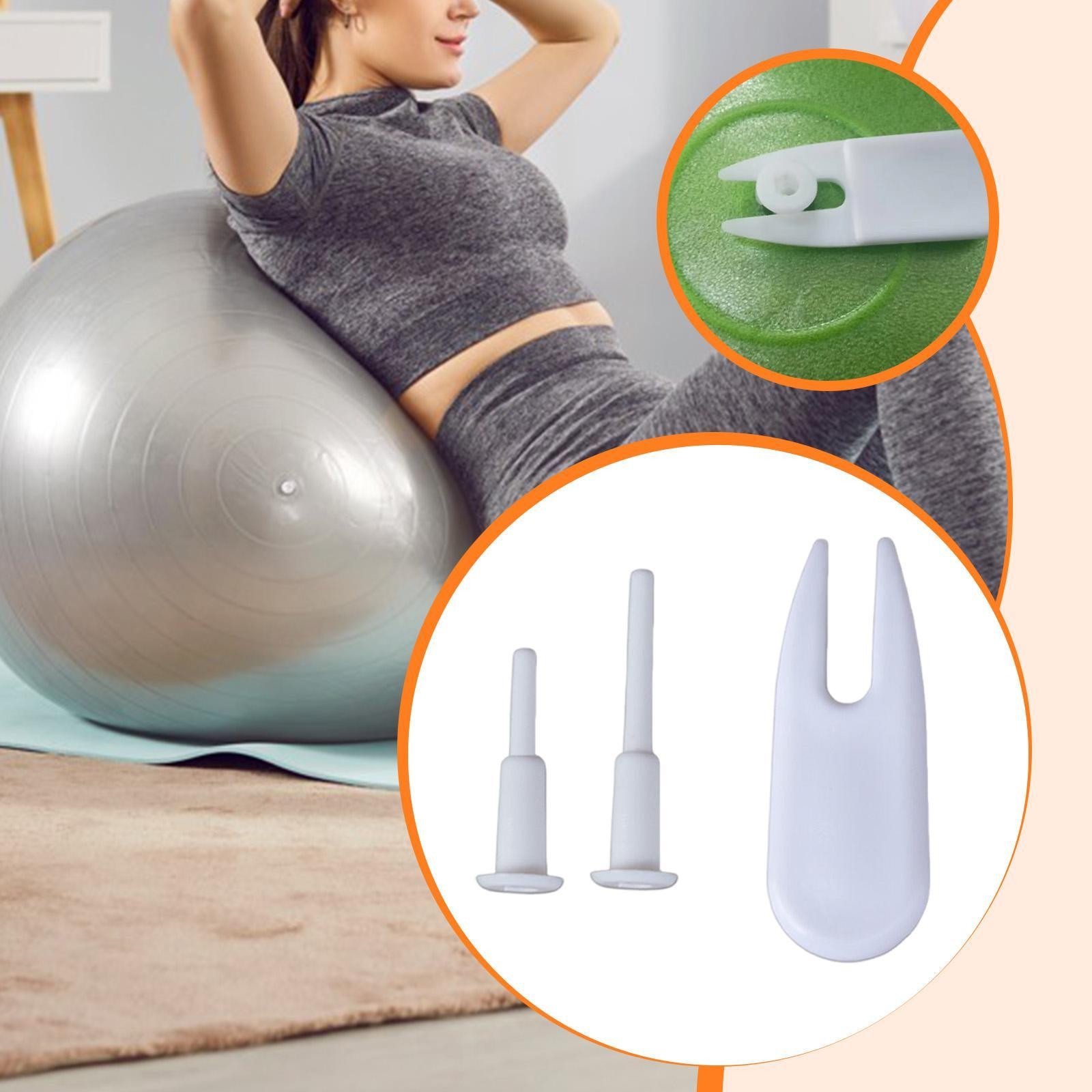 2Pcs Exercise Ball Plugs Replacement Convenient Lightweight White with Plug