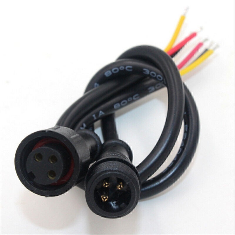 3-Pin Waterproof Line Male & Female Head Docking Connector Wire Cable Adapter