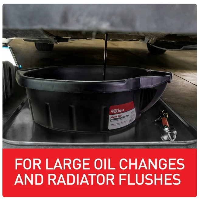 Oil Change Drain Container 20 Quart Large Pan Leak-Proof High Capacity Car