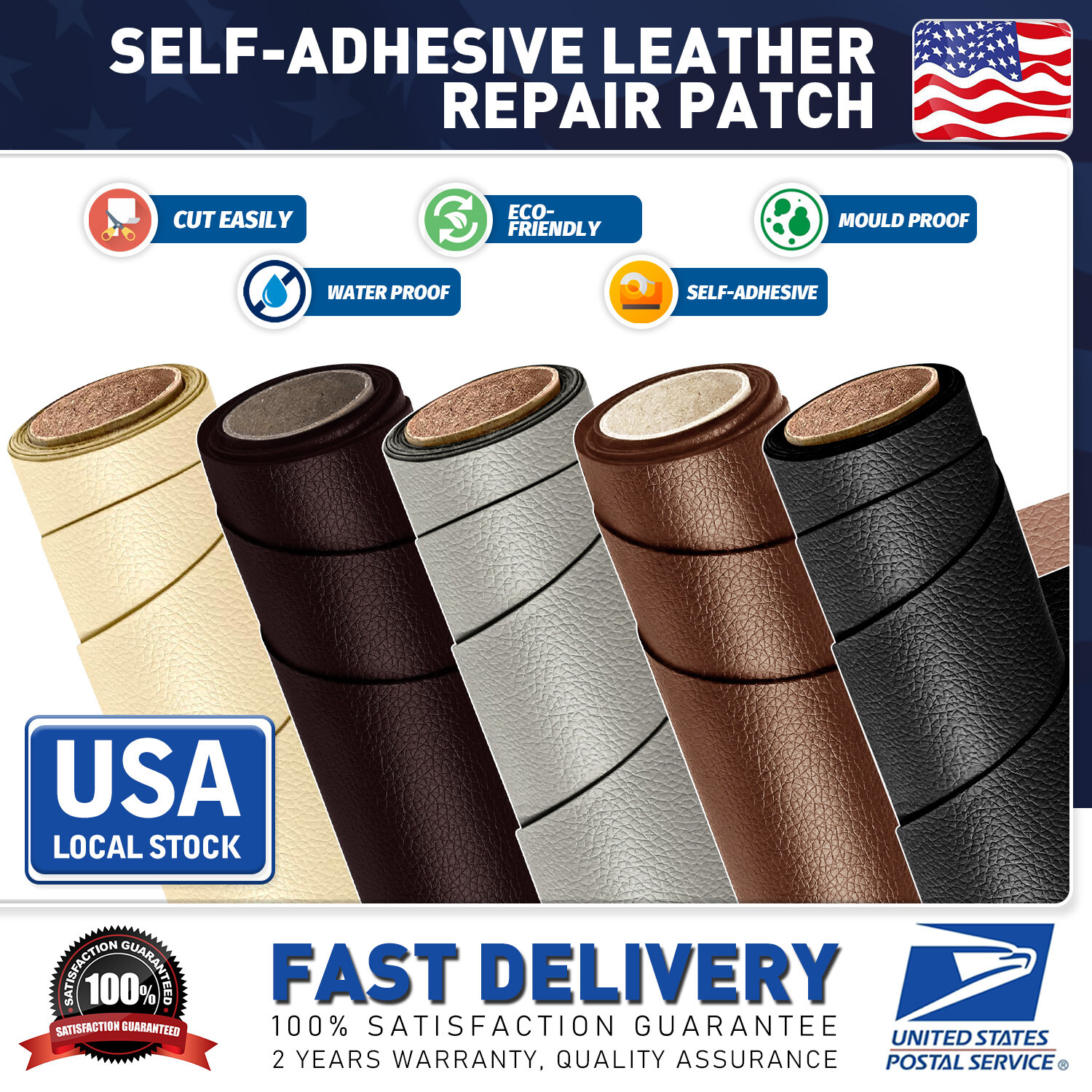 Self Adhesive Leather Repair Patch Couch Sofa Car Seat Chair Renovation Sticker